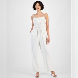 Tie strap square neck jumpsuit
